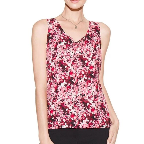 White House Black Market Printed Crisscross Double-Layer Shell - Picture 8 of 8